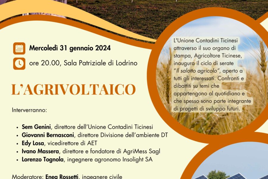 31 gennaio – Salotto agricolo “L’agrivoltaico”
