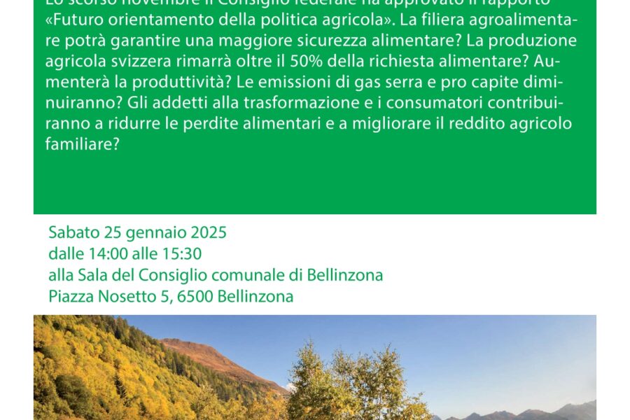 25.01.25 – “La politica agricola futura” una conferenza e una tavola rotonda