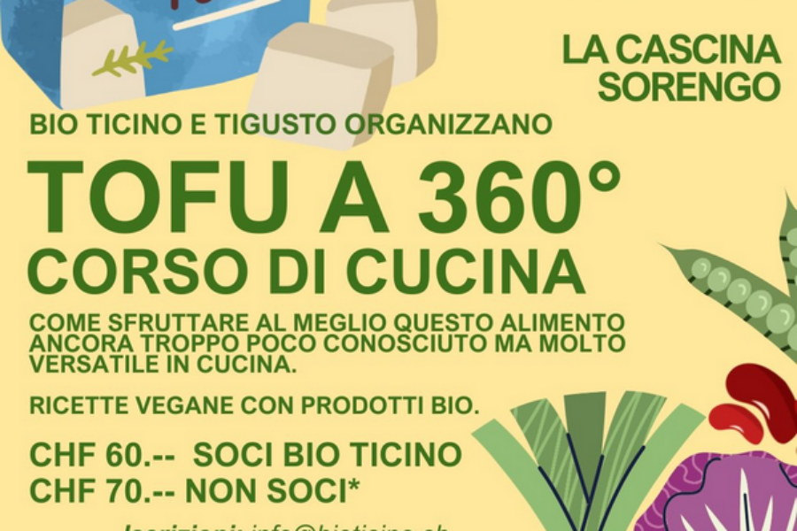 12.02 – corso di cucina “Tofu a 360°”: scoperta e preparazione di ricette vegane a base di tofu ticinese