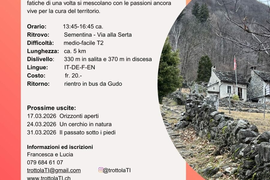 10.03 – Camminata guidata “Tra boschi e vigneti”nell’ambito di SEI x 6